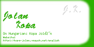 jolan kopa business card